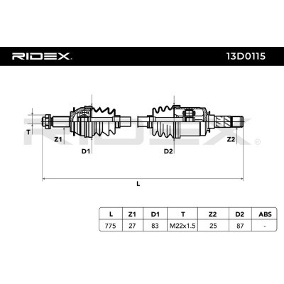 Drive Shaft RIDEX 13D0115 13D0115 - photo 5