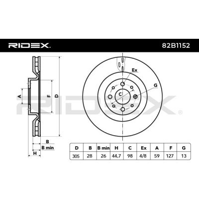 Brake Disc RIDEX 82B1152 82B1152 - photo 3