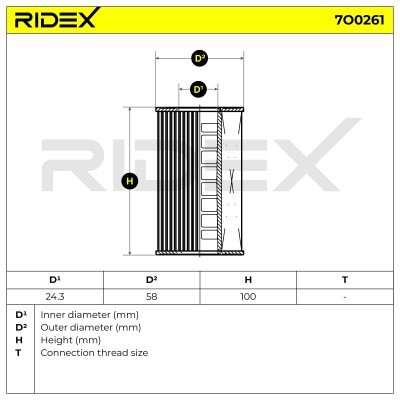 Oil Filter RIDEX 7O0261 7O0261 - photo 6