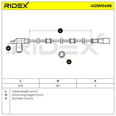 ABS Sensor RIDEX 412W0406 412W0406 - photo 6