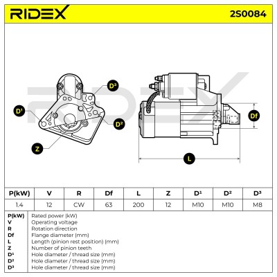 Starter RIDEX 2S0084 2S0084 - photo 7