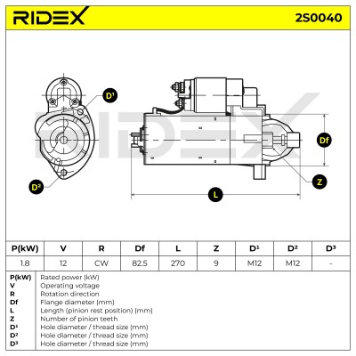 Starter RIDEX 2S0040 2S0040 - photo 9
