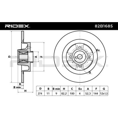 Brake Disc RIDEX 82B1685 82B1685 - photo 5