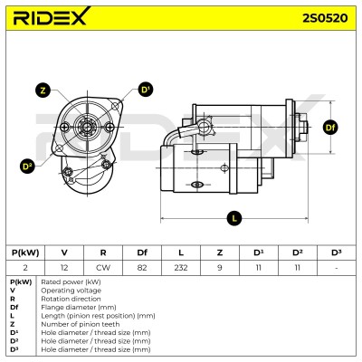 Starter RIDEX 2S0520 2S0520 - photo 6