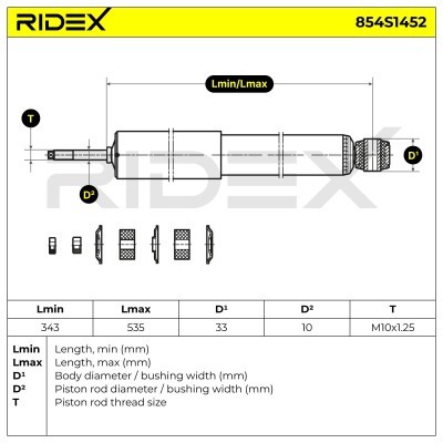 Shock Absorber RIDEX 854S1452 854S1452 - photo 8