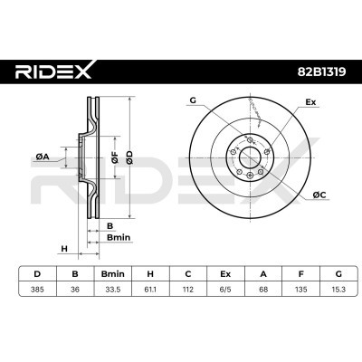 Brake Disc RIDEX 82B1319 82B1319 - photo 6