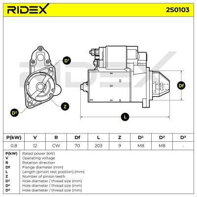 Starter RIDEX 2S0103 2S0103 - photo 6