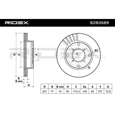 Brake Disc RIDEX 82B0689 82B0689 - photo 4