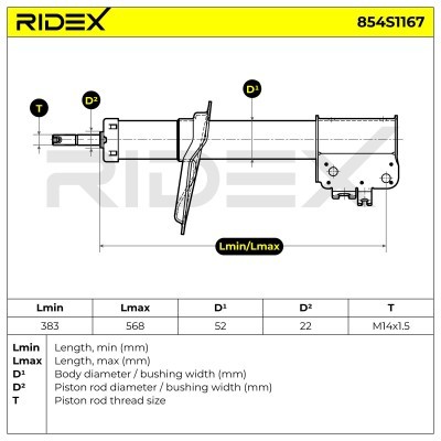 Shock Absorber RIDEX 854S1167 854S1167 - photo 6
