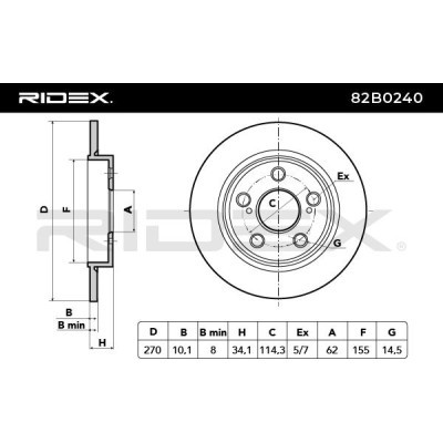 Brake Disc RIDEX 82B0240 82B0240 - photo 3