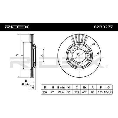 Brake Disc RIDEX 82B0277 82B0277 - photo 6