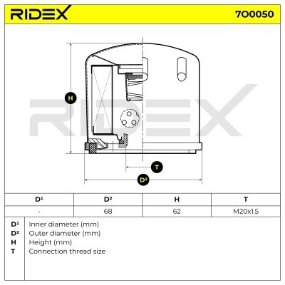 Oil Filter RIDEX 7O0050 7O0050 - photo 5