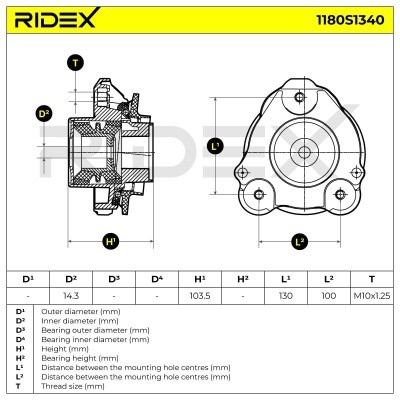 Strut Support Bearing Front RIDEX 1180S1340 1180S1340 - photo 5