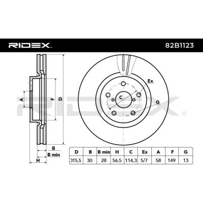 Brake Disc RIDEX 82B1123 82B1123 - photo 3