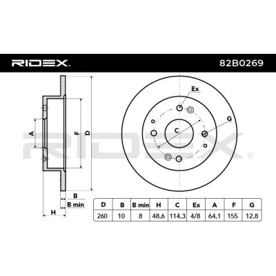 Brake Disc RIDEX 82B0269 82B0269 - photo 3