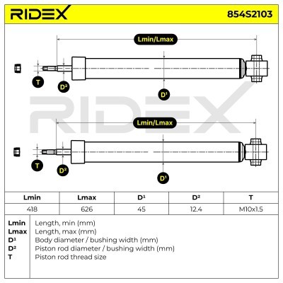 Shock Absorber RIDEX 854S2103 854S2103 - photo 5