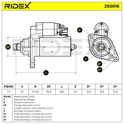 Starter RIDEX 2S0016 2S0016 - photo 6