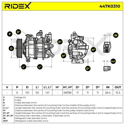 Compressor, Air Conditioning VW, AUDI 447K0310 - photo 7