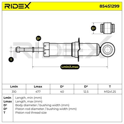 Shock Absorber RIDEX 854S1299 854S1299 - photo 8