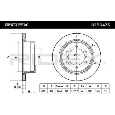 Brake Disc RIDEX 82B0433 82B0433 - photo 3