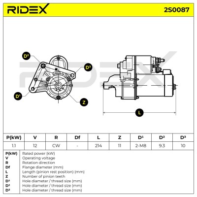 Starter RIDEX 2S0087 2S0087 - photo 7