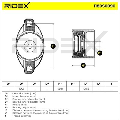 Strut Support Bearing Front RIDEX 1180S0090 1180S0090 - photo 5