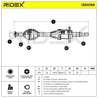 Drive Shaft RIDEX 13D0166 13D0166 - photo 3