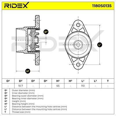 Strut Support Bearing Front RIDEX 1180S0135 1180S0135 - photo 5