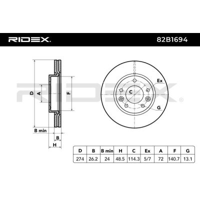 Brake Disc RIDEX 82B1694 82B1694 - photo 7