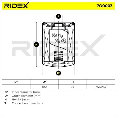 Oil Filter RIDEX 7O0003 7O0003 - photo 5
