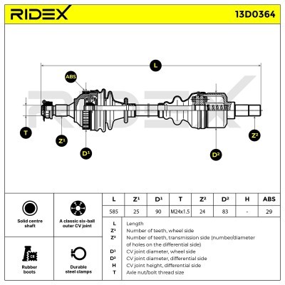 Drive Shaft RIDEX 13D0364 13D0364 - photo 5