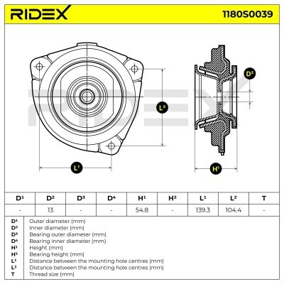 Strut Support Bearing Front RIDEX 1180S0039 1180S0039 - photo 5
