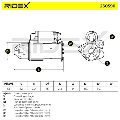 Starter RIDEX 2S0590 2S0590 - photo 6