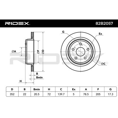 Brake Disc RIDEX 82B2057 82B2057 - photo 7