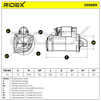 Starter RIDEX 2S0689 2S0689 - photo 7