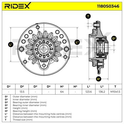 Strut Support Bearing Front RIDEX 1180S0346 1180S0346 - photo 5