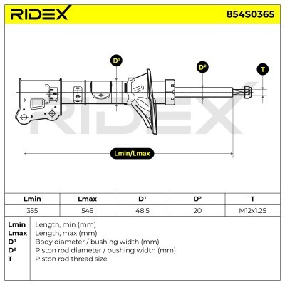 Shock Absorber RIDEX 854S0365 854S0365 - photo 8