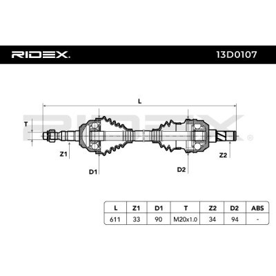 Drive Shaft RIDEX 13D0107 13D0107 - photo 6
