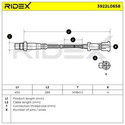 Lambda (Oxygen) Sensor RIDEX 3922L0658 3922L0658 - photo 6