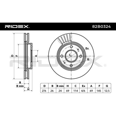 Brake Disc RIDEX 82B0324 82B0324 - photo 3