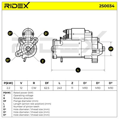 Starter RIDEX 2S0034 2S0034 - photo 7