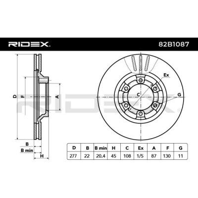 Brake Disc RIDEX 82B1087 82B1087 - photo 3