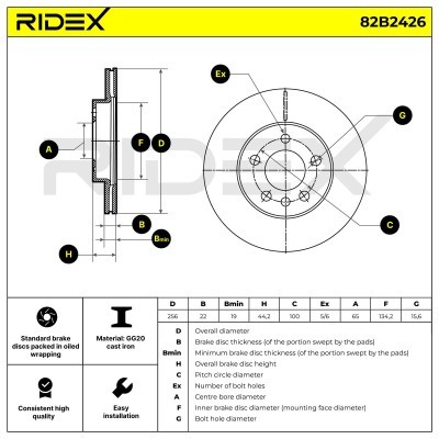 Brake Disc RIDEX 82B2426 82B2426 - photo 6