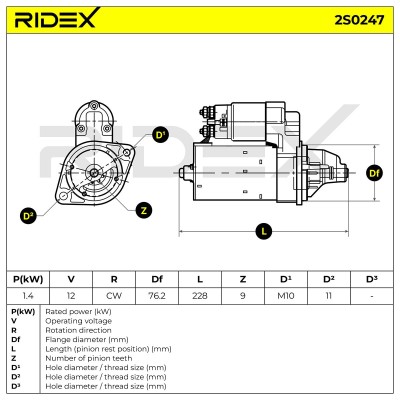 Starter RIDEX 2S0247 2S0247 - photo 7