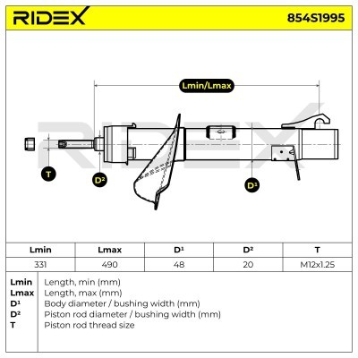 Shock Absorber RIDEX 854S1995 854S1995 - photo 8