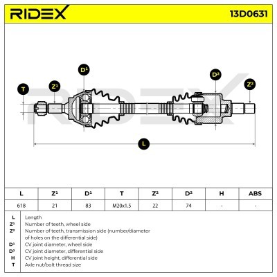 Drive Shaft RIDEX 13D0631 13D0631 - photo 7