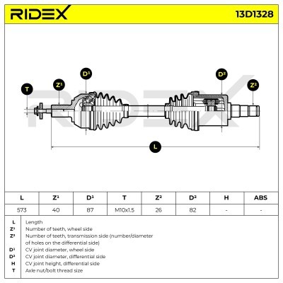 Drive Shaft RIDEX 13D1328 13D1328 - photo 7