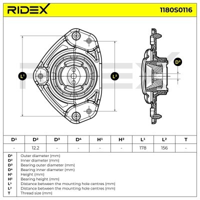 Strut Support Bearing Front RIDEX 1180S0116 1180S0116 - photo 5