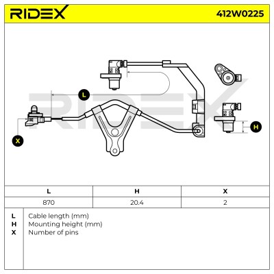 ABS Sensor RIDEX 412W0225 412W0225 - photo 7