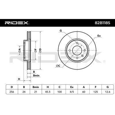 Brake Disc RIDEX 82B1185 82B1185 - photo 7